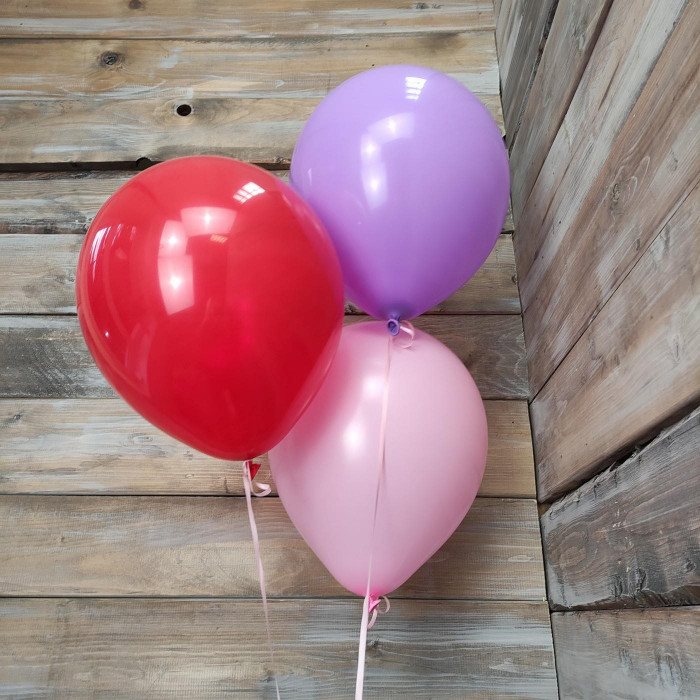 Сет из 3х шаров: красный, фиолетовый и розовый